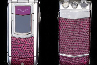 Vertu Constellation Ayxta Da Cá Sấu Màu Hồng